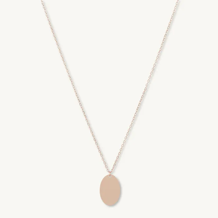 Camile Stone Necklaces Oval Engraved Personalised Necklace