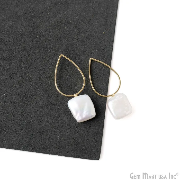 Charm Necklaces DIY Freshwater Baroque Pearl Charm Gold Pear Loop 40x16mm 1pair GemMartUSA Charm Necklaces DIY Freshwater Baroque Pearl Charm Gold Pear Loop 40x16mm 1pair GemMartUSA
