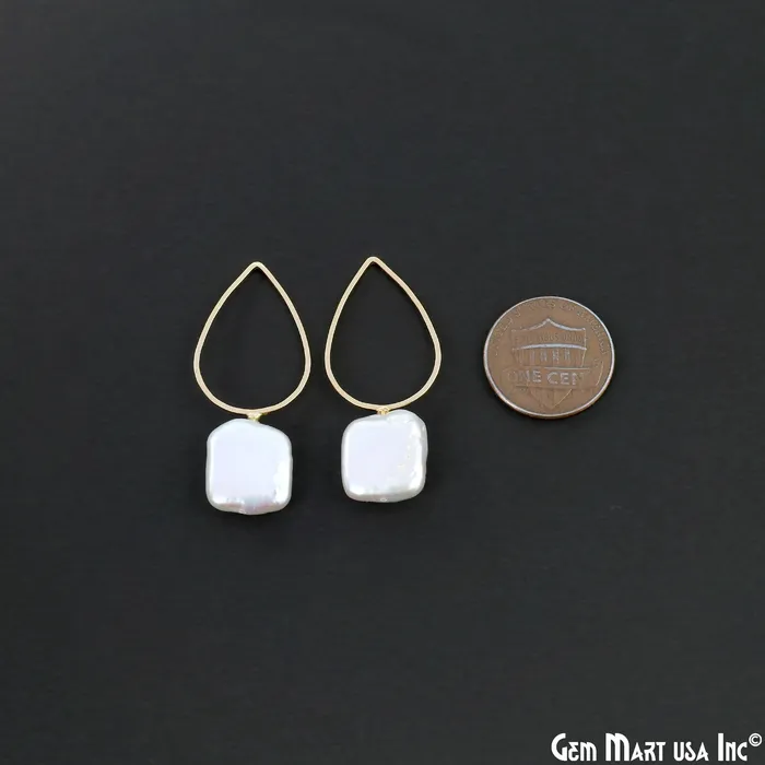 Charm Necklaces DIY Freshwater Baroque Pearl Charm Gold Pear Loop 40x16mm 1pair GemMartUSA Charm Necklaces DIY Freshwater Baroque Pearl Charm Gold Pear Loop 40x16mm 1pair GemMartUSA