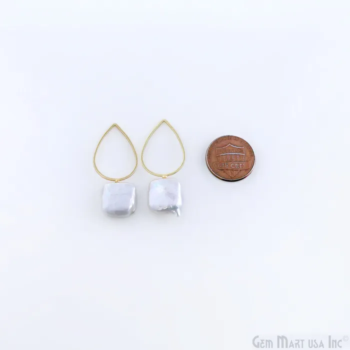Charm Necklaces DIY Freshwater Baroque Pearl Charm Gold Pear Loop 40x16mm 1pair GemMartUSA Charm Necklaces DIY Freshwater Baroque Pearl Charm Gold Pear Loop 40x16mm 1pair GemMartUSA