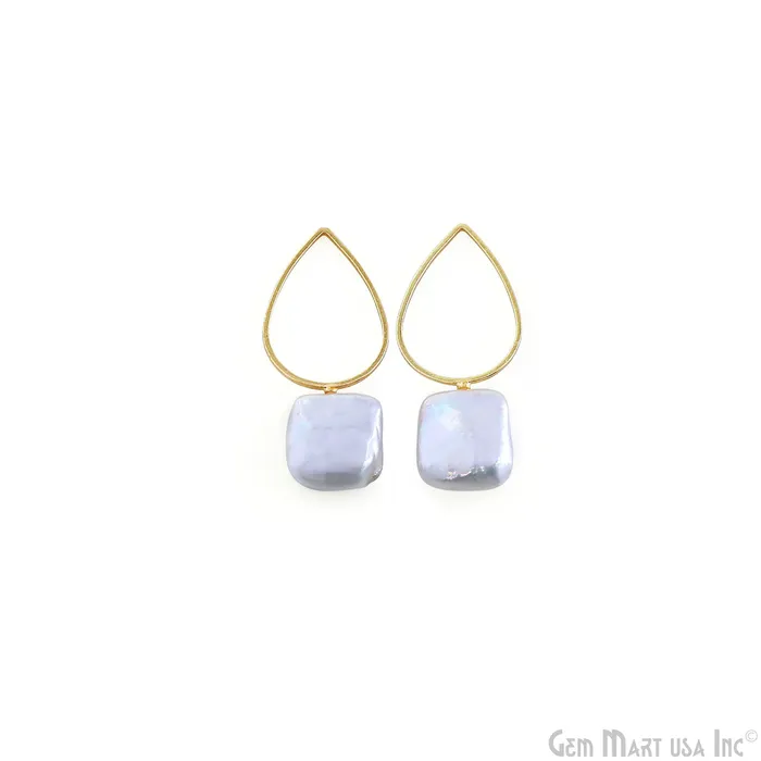 Charm Necklaces DIY Freshwater Baroque Pearl Charm Gold Pear Loop 40x16mm 1pair GemMartUSA Charm Necklaces DIY Freshwater Baroque Pearl Charm Gold Pear Loop 40x16mm 1pair GemMartUSA