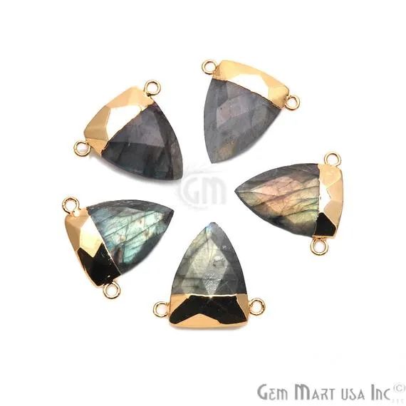 Charm Necklaces GemMartUSA Labradorite 23x22mm Triangle Shape Cat Bail Gold Plated Gemstone Connector Charm Charm Necklaces GemMartUSA Labradorite 23x22mm Triangle Shape Cat Bail Gold Plated Gemstone Connector Charm