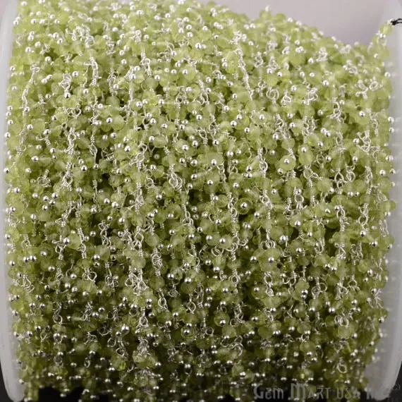 Charm Necklaces Peridot Faceted Beads Silver Plated Cluster Dangle Rosary Chain GemmartUSA Charm Necklaces Peridot Faceted Beads Silver Plated Cluster Dangle Rosary Chain GemmartUSA