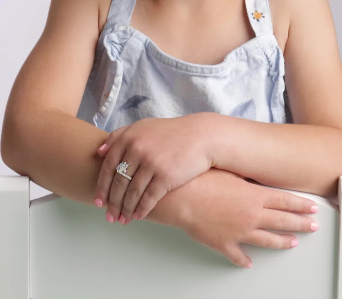 Cherished Moments Jewelry Rings Sterling Silver Toddler Rainbow Unicorn Ring with CZs for Kids