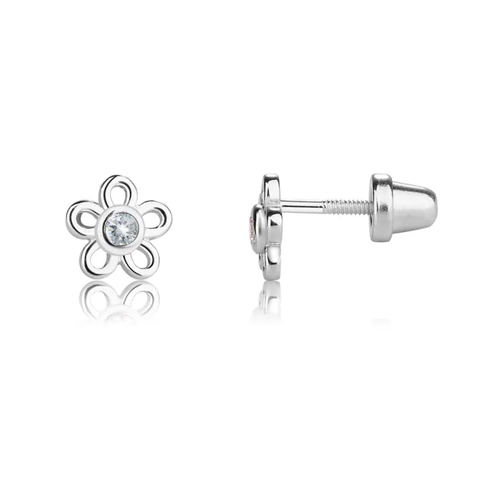 Cherished Moments Sterling Silver Birthstone Daisy Earrings for Kids Earrings