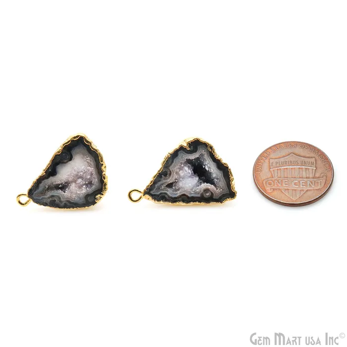 DIY Geode Druzy 26x18mm Gold Electroplated Loop Connector Studs Earrings GemMartUSA Earrings DIY Geode Druzy 26x18mm Gold Electroplated Loop Connector Studs Earrings GemMartUSA Earrings