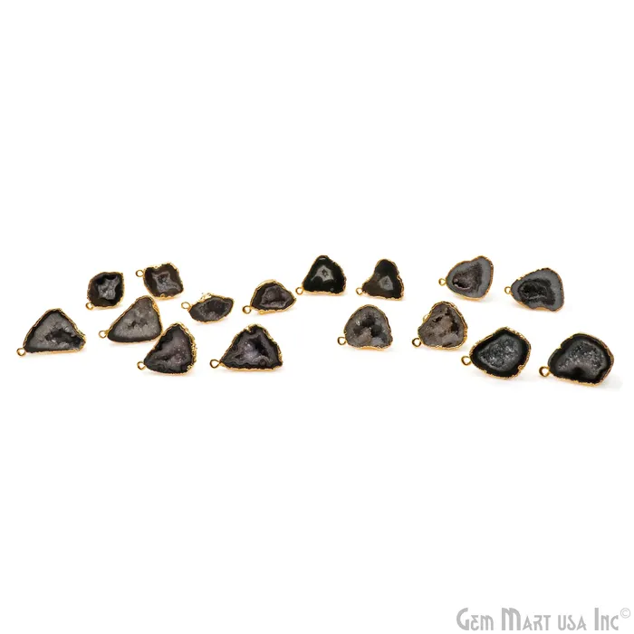 DIY Geode Druzy 26x18mm Gold Electroplated Loop Connector Studs Earrings GemMartUSA Earrings DIY Geode Druzy 26x18mm Gold Electroplated Loop Connector Studs Earrings GemMartUSA Earrings