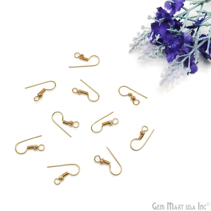 Earrings 5 Pair Lot Gold Plated 25x9mm Earring Fish Hooks Findings GemMartUSA Earrings 5 Pair Lot Gold Plated 25x9mm Earring Fish Hooks Findings GemMartUSA