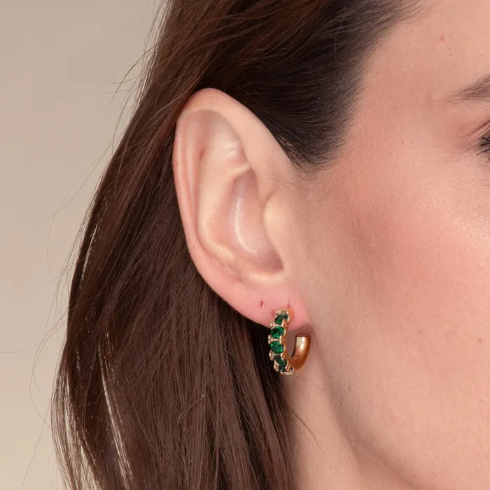 Earrings Camile Stone Brooklyn Zirconia Huggie Earrings