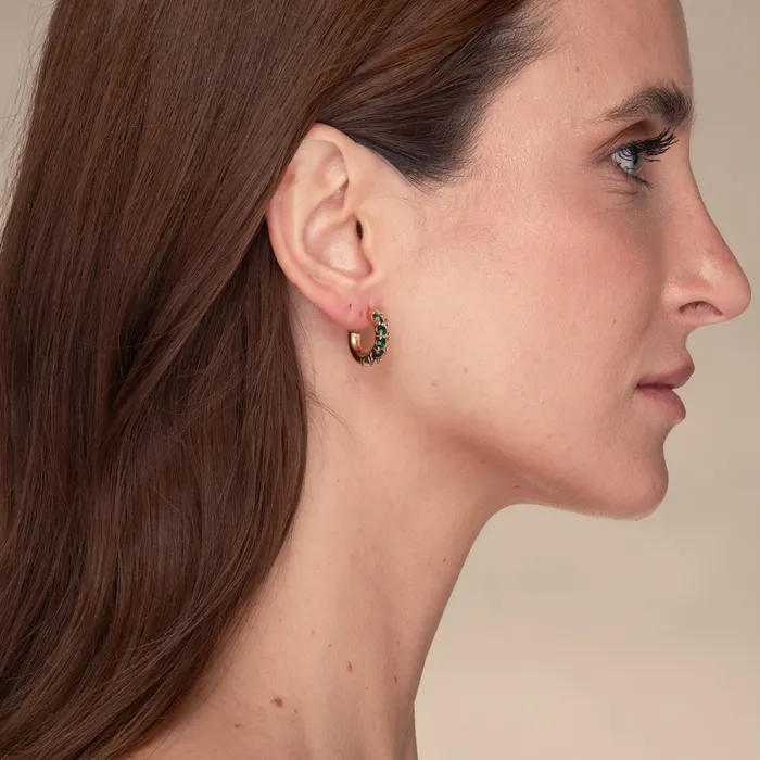 Earrings Camile Stone Brooklyn Zirconia Huggie Earrings