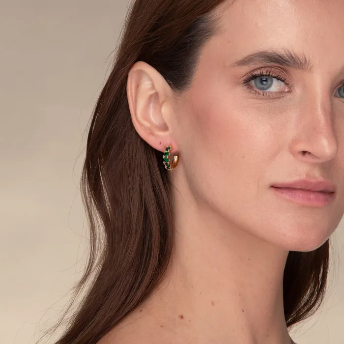 Earrings Camile Stone Brooklyn Zirconia Huggie Earrings
