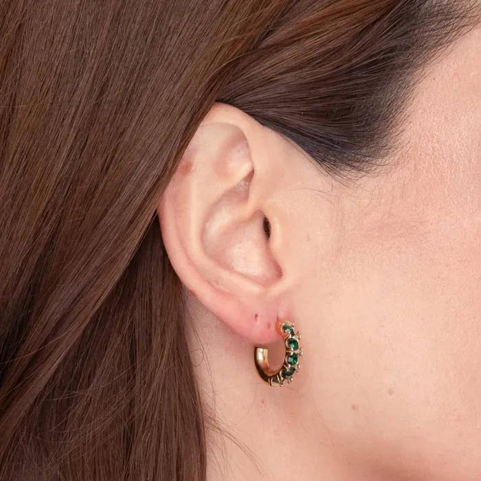 Earrings Camile Stone Brooklyn Zirconia Huggie Earrings