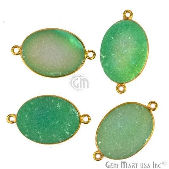 Earrings GemMartUSA Color Druzy 15x20mm Oval Bezel Gold Plated Bail Gemstone Connector Earrings GemMartUSA Color Druzy 15x20mm Oval Bezel Gold Plated Bail Gemstone Connector