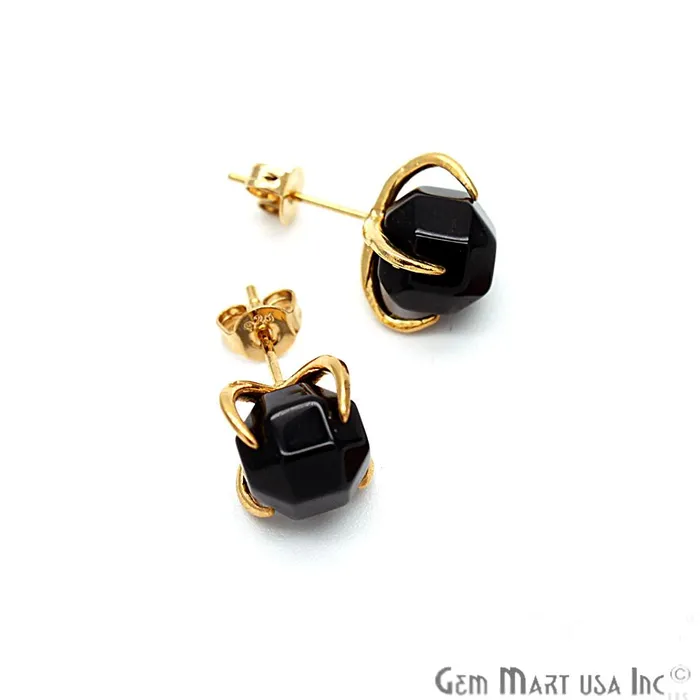 Earrings GemMartUSA Natural Prong Gold Earring Gold Plated Prong Setting Stud Earrings CHPR3