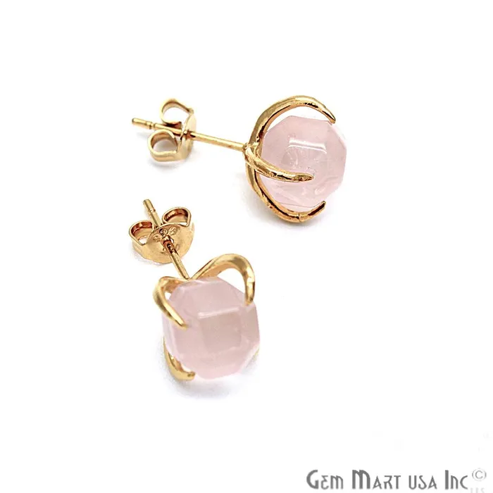 Earrings GemMartUSA Natural Prong Gold Earring Gold Plated Prong Setting Stud Earrings CHPR3