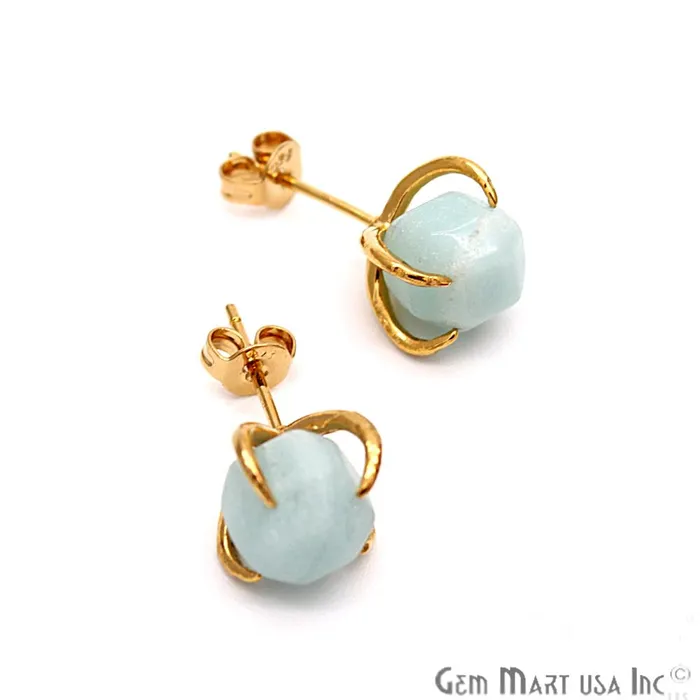 Earrings GemMartUSA Natural Prong Gold Earring Gold Plated Prong Setting Stud Earrings CHPR3