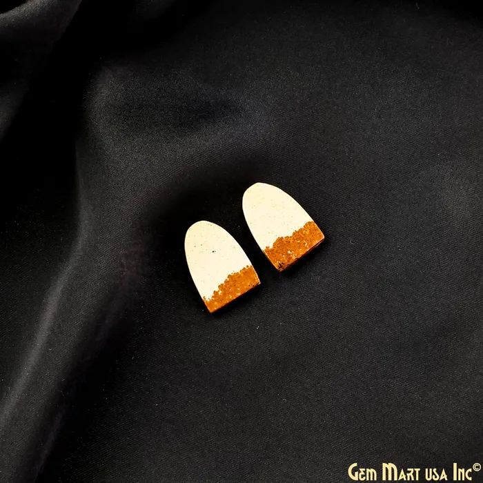 Earrings GemMartUSA Picture Jasper Free Form Shape 20x14mm Loose Gemstone For Earring Pair