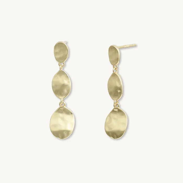 Earrings Molten Disc Dangle Stud Earrings Camile Stone