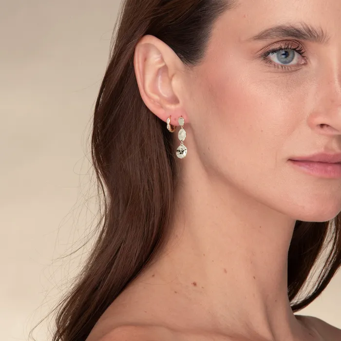 Earrings Molten Disc Dangle Stud Earrings Camile Stone Earrings Molten Disc Dangle Stud Earrings Camile Stone