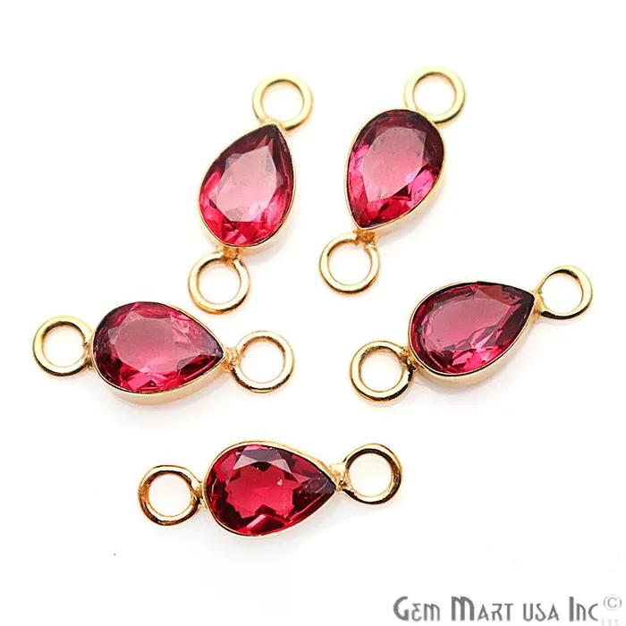 Earrings Pear 8x12mm Gemstone Gold Bezel Big Bail Connector GemMartUSA Earrings Pear 8x12mm Gemstone Gold Bezel Big Bail Connector GemMartUSA