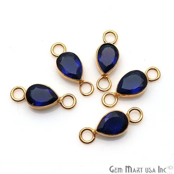 Earrings Pear 8x12mm Gemstone Gold Bezel Big Bail Connector GemMartUSA Earrings Pear 8x12mm Gemstone Gold Bezel Big Bail Connector GemMartUSA