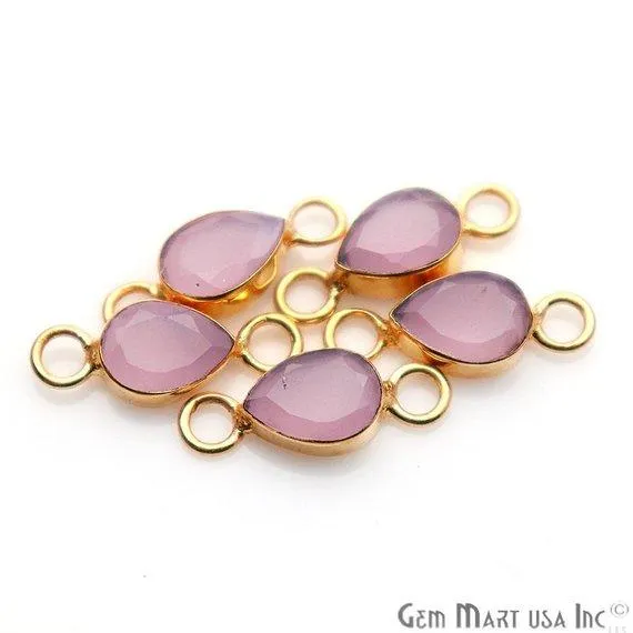 Earrings Pear 8x12mm Gemstone Gold Bezel Big Bail Connector GemMartUSA Earrings Pear 8x12mm Gemstone Gold Bezel Big Bail Connector GemMartUSA