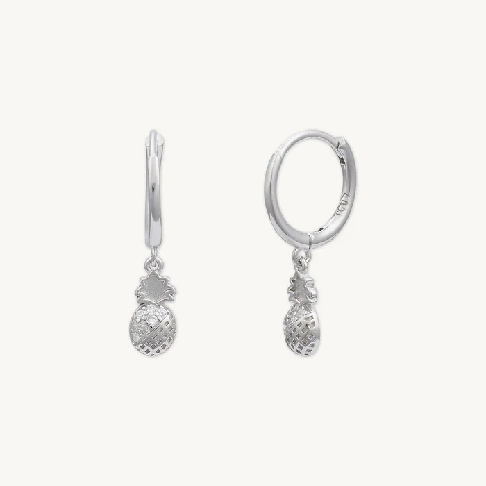 Earrings Pineapple Huggie Hoop Earrings Camile Stone