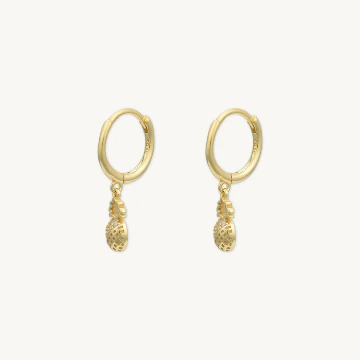 Earrings Pineapple Huggie Hoop Earrings Camile Stone
