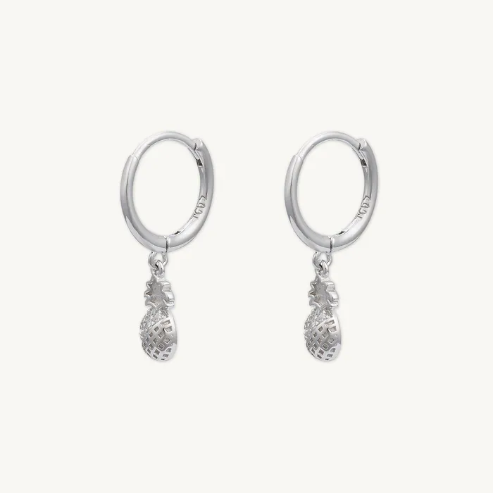 Earrings Pineapple Huggie Hoop Earrings Camile Stone