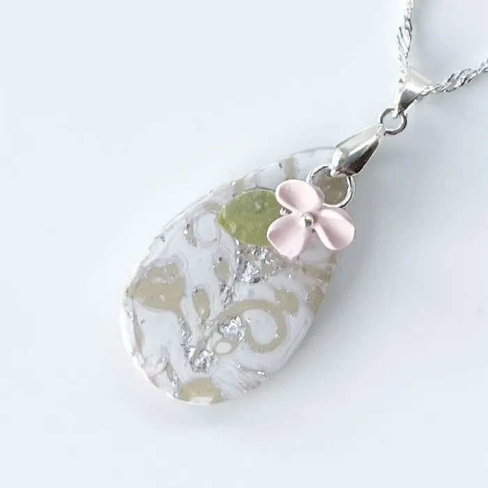 Earrings Willow Wattle Handmade White and Pink Floral Drop Earrings