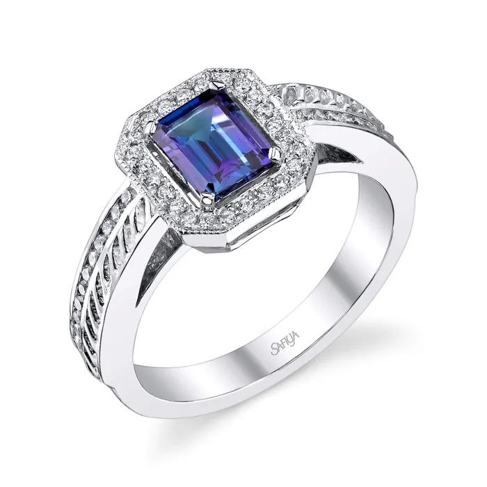 Elegance 14K White Gold Natural Alexandrite Ring Safiya Jewels Rings