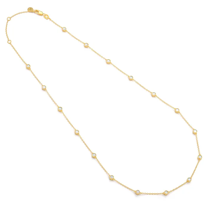 Ella Stein Gold Diamond Bezel 36 Station Necklace SI2028 Ella Stein Necklaces Ella Stein Gold Diamond Bezel 36 Station Necklace SI2028 Ella Stein Necklaces