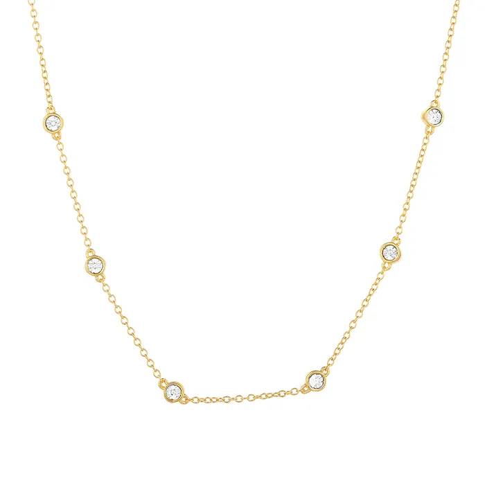 Ella Stein Gold Diamond Bezel 36 Station Necklace SI2028 Ella Stein Necklaces Ella Stein Gold Diamond Bezel 36 Station Necklace SI2028 Ella Stein Necklaces
