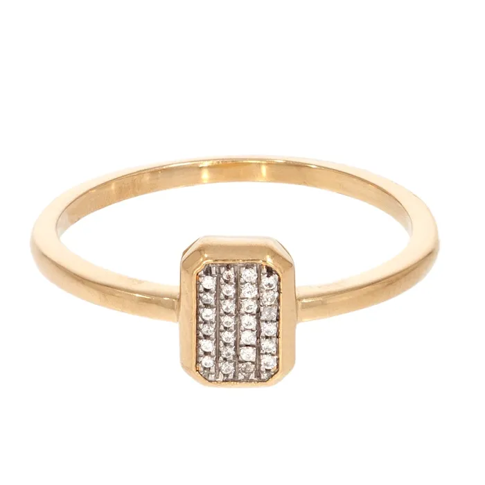 Ella Stein Pave Diamond Rectangle Ring SI3446 Ella Stein Rings