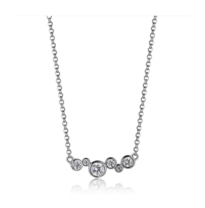 ELLE ELLE Silver Bezel CZ Necklace SI2681 Necklaces