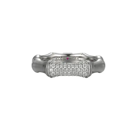 ELLE Rings ELLE Sterling Silver Bamboo Pave CZ Ring SI5094