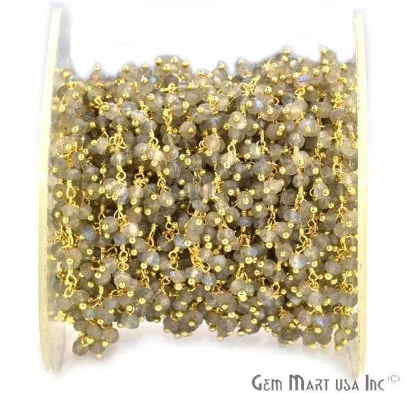 GemMartUSA Charm Necklaces Labradorite Faceted Cluster Beads Gold Wire Wrapped Dangle Rosary Chain GemMartUSA Charm Necklaces Labradorite Faceted Cluster Beads Gold Wire Wrapped Dangle Rosary Chain