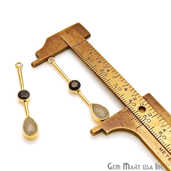 GemmartUSA Earrings Long Gemstone Gold Plated Earring Connector GemmartUSA Earrings Long Gemstone Gold Plated Earring Connector