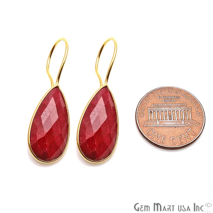 GemMartUSA Earrings Pear Shape 21x11mm Gold Plated Gemstone Hook Earrings Pick your Gemstone GemMartUSA Earrings Pear Shape 21x11mm Gold Plated Gemstone Hook Earrings Pick your Gemstone