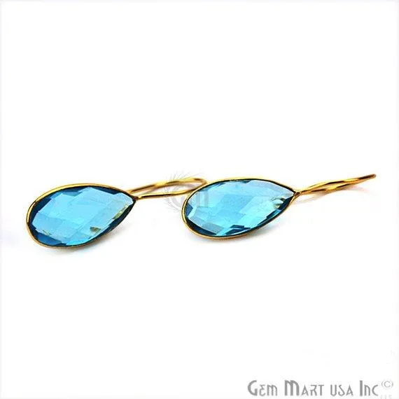 GemMartUSA Earrings Pear Shape 21x11mm Gold Plated Gemstone Hook Earrings Pick your Gemstone GemMartUSA Earrings Pear Shape 21x11mm Gold Plated Gemstone Hook Earrings Pick your Gemstone
