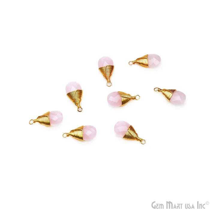GemMartUSA Earrings Pears 17x8mm Gold Wire Wrapped Single Bail Drop Gemstone Connector GemMartUSA Earrings Pears 17x8mm Gold Wire Wrapped Single Bail Drop Gemstone Connector