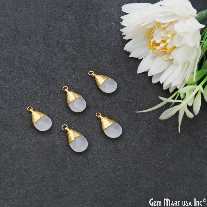GemMartUSA Earrings Pears 17x8mm Gold Wire Wrapped Single Bail Drop Gemstone Connector GemMartUSA Earrings Pears 17x8mm Gold Wire Wrapped Single Bail Drop Gemstone Connector