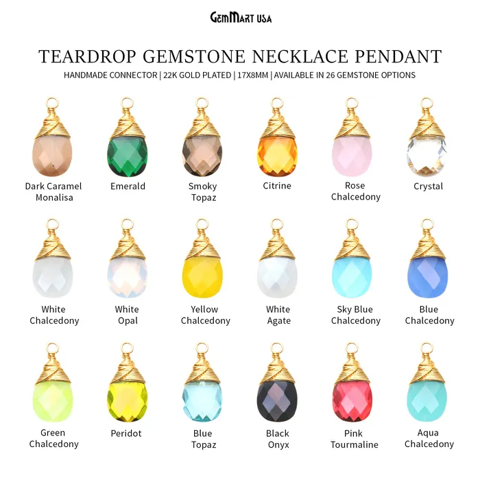 GemMartUSA Earrings Pears 17x8mm Gold Wire Wrapped Single Bail Drop Gemstone Connector GemMartUSA Earrings Pears 17x8mm Gold Wire Wrapped Single Bail Drop Gemstone Connector