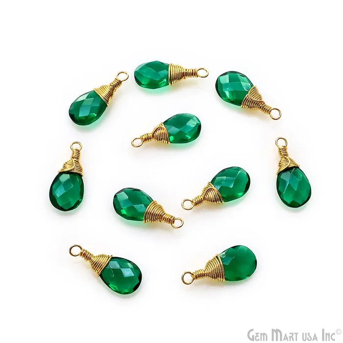 GemMartUSA Earrings Pears 17x8mm Gold Wire Wrapped Single Bail Drop Gemstone Connector GemMartUSA Earrings Pears 17x8mm Gold Wire Wrapped Single Bail Drop Gemstone Connector