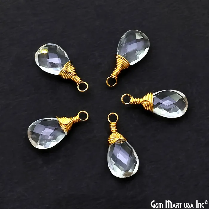 GemMartUSA Earrings Pears 17x8mm Gold Wire Wrapped Single Bail Drop Gemstone Connector GemMartUSA Earrings Pears 17x8mm Gold Wire Wrapped Single Bail Drop Gemstone Connector