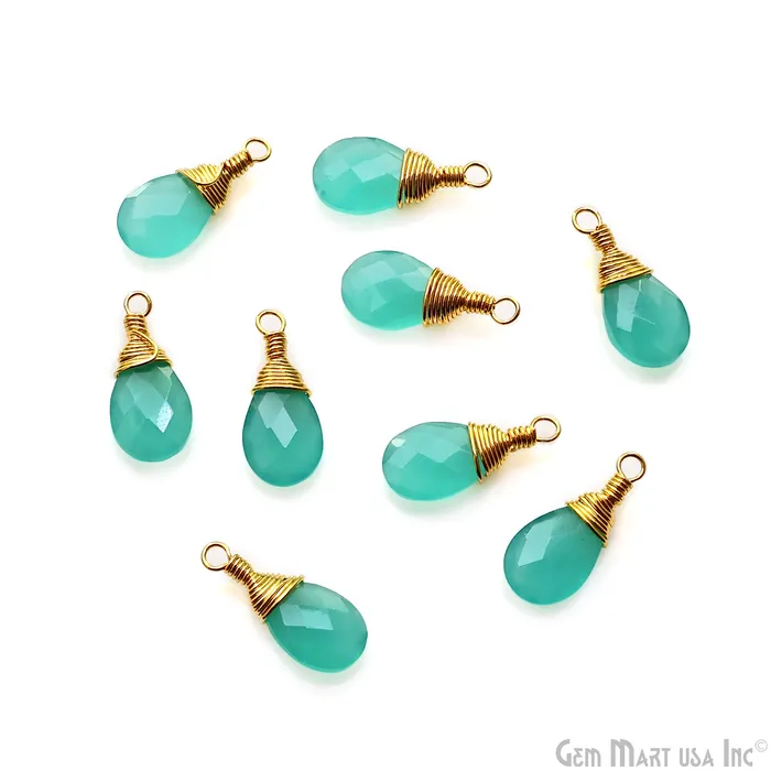GemMartUSA Earrings Pears 17x8mm Gold Wire Wrapped Single Bail Drop Gemstone Connector GemMartUSA Earrings Pears 17x8mm Gold Wire Wrapped Single Bail Drop Gemstone Connector