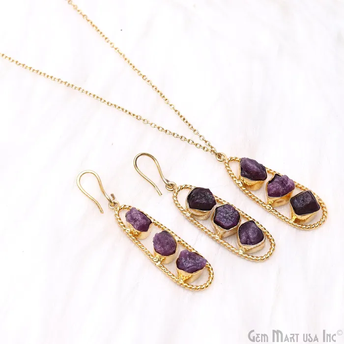 GemMartUSA Earrings Ruby Rough Gemstone Free Form Oval Gold Plated Twisted Bezel setting 44x16mm DIY Earring Pendant Connector GemMartUSA Earrings Ruby Rough Gemstone Free Form Oval Gold Plated Twisted Bezel setting 44x16mm DIY Earring Pendant Connector