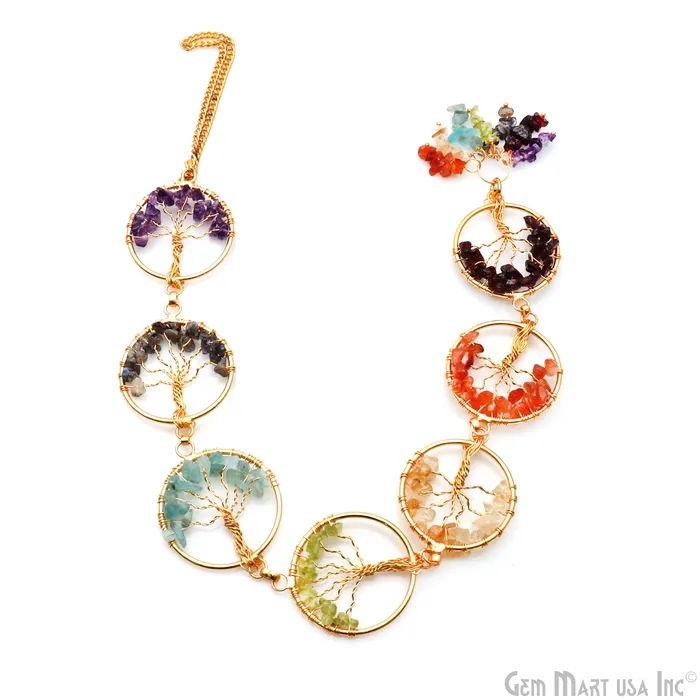 GemMartUSA Necklaces 7 Chakra Tree Of Life Gemstones 16 Round Tree Of Life Pendants On A String Healing Pendants Home Decor GemMartUSA Necklaces 7 Chakra Tree Of Life Gemstones 16 Round Tree Of Life Pendants On A String Healing Pendants Home Decor
