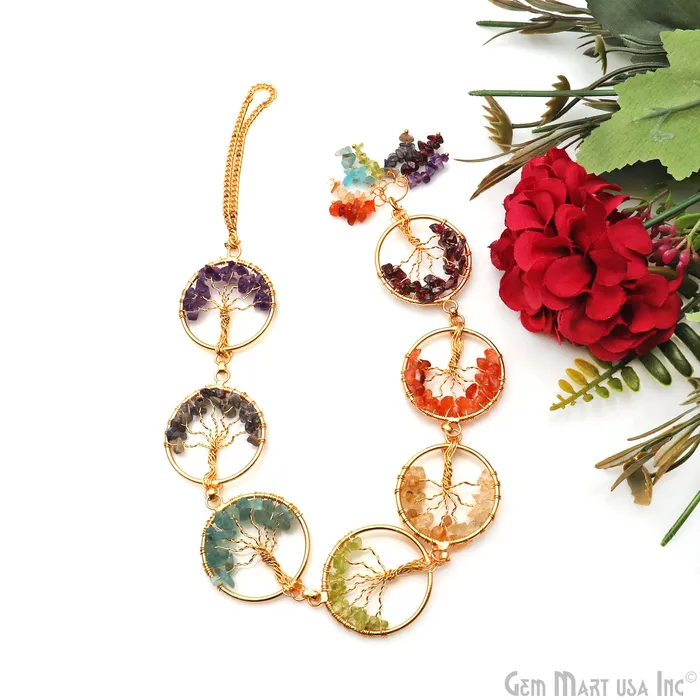 GemMartUSA Necklaces 7 Chakra Tree Of Life Gemstones 16 Round Tree Of Life Pendants On A String Healing Pendants Home Decor GemMartUSA Necklaces 7 Chakra Tree Of Life Gemstones 16 Round Tree Of Life Pendants On A String Healing Pendants Home Decor