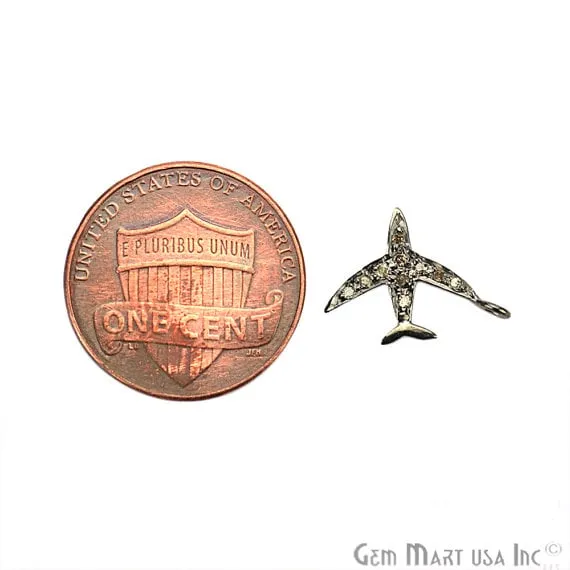 GemmartUSA Necklaces Airplane Shape Diamond Charms 14x11mm 925 Sterling Silver Pave Charms Pendant GemmartUSA Necklaces Airplane Shape Diamond Charms 14x11mm 925 Sterling Silver Pave Charms Pendant